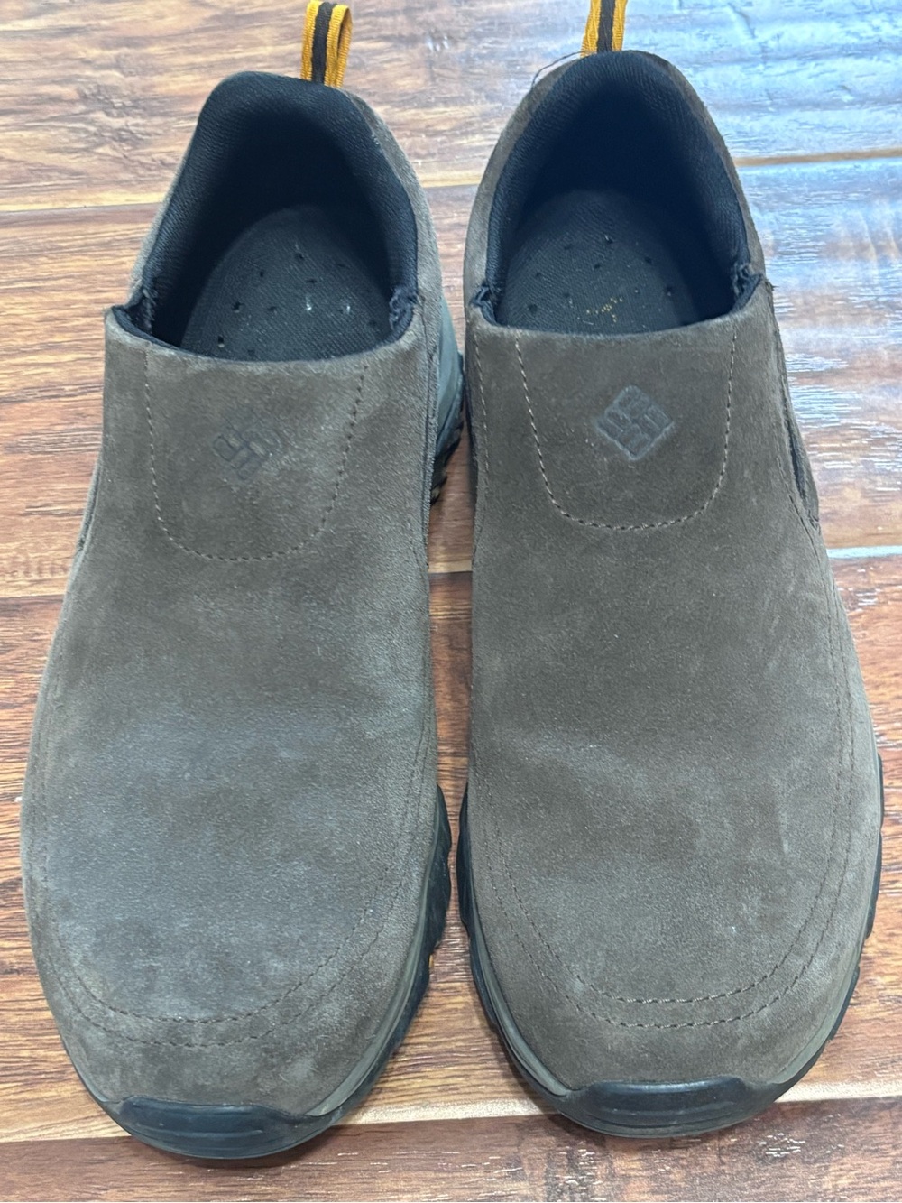 Men's Columbia Slip-On Suede Casual Shoes in Dark Brown